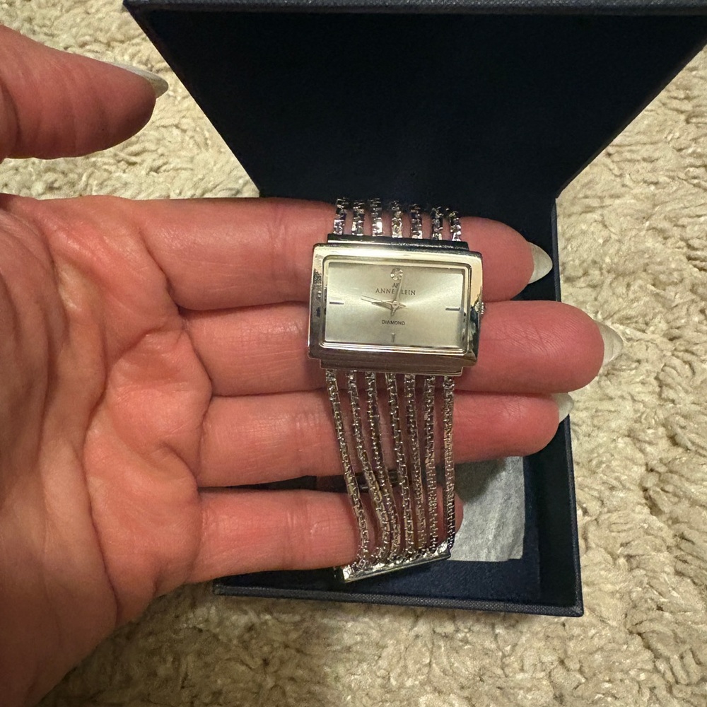 Anne Klein Silver Multi-Strand Bracelet Watch